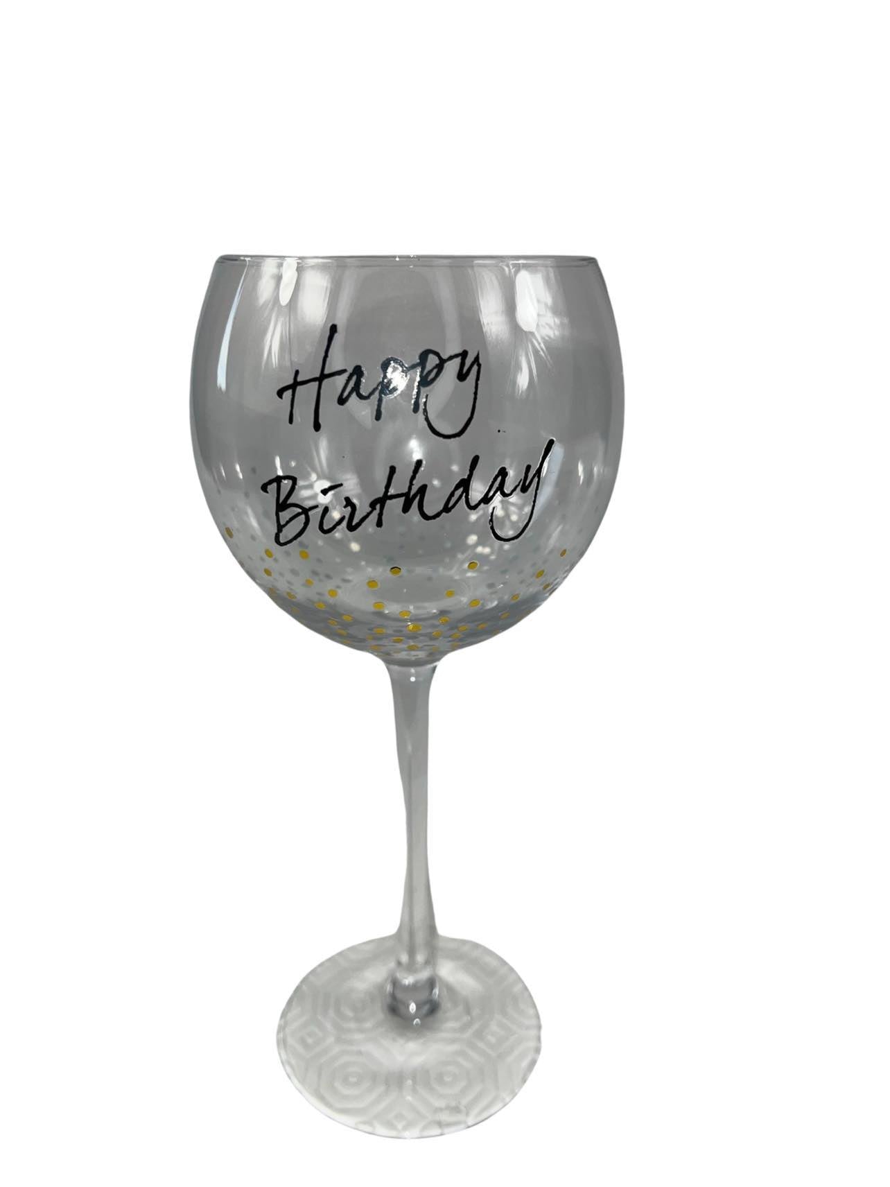 Happy Birthday Glass