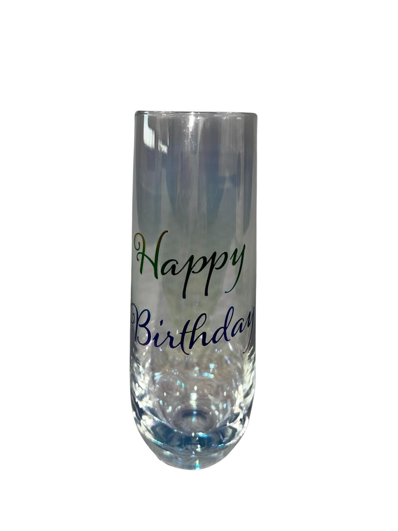 Happy Birthday Glass