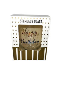 Happy Birthday Glass