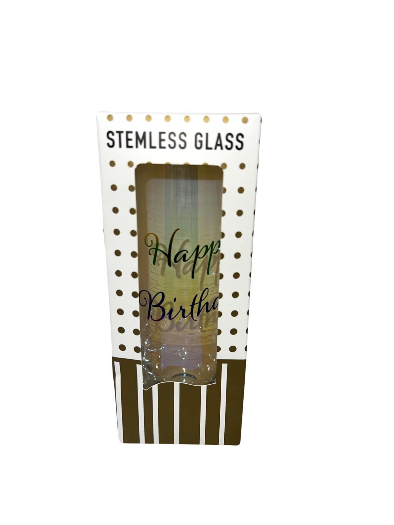 Happy Birthday Glass